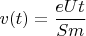 $v(t)=\dfrac{eUt}{Sm}$