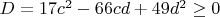 $D=17c^2-66cd+49d^2\ge0$