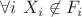 $\forall i \  X_i\not \in F_i$