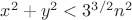 $x^2+y^2 < 3^{3/2} n^2$