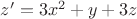 $z'=3x^2+y+3z$