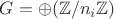 $G=\oplus(\mathbb{Z}/n_i\mathbb{Z})$
