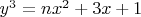 $y^3=nx^2+3x+1$
