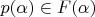 $p(\alpha)\in F(\alpha)$