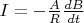 $I = -\frac{A}{R}\frac{dB}{dt}$