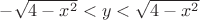 $-\sqrt{4-x^2}<y<\sqrt{4-x^2}$