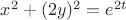 $x^2+(2y)^2=e^{2t}$