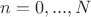 $n=0,...,N$ $n=0,...,N$