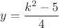 $y=\dfrac{k^2-5}{4}$