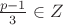 $\frac{p-1}{3} \in Z$
