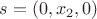 $s = (0, x_2, 0)$