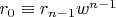 $r_0 \equiv r_{n-1} w^{n-1}$