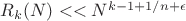 $R_k(N)<<N^{k-1+1/n+\epsilon}$