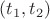 $(t_1,t_2)$