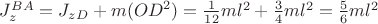 $J_z^{BA}=J_{zD}+m({OD}^2)=\frac{1}{12}ml^2+\frac{3}{4}ml^2=\frac{5}{6}ml^2$