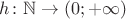 $h\colon\mathbb N\to(0;+\infty)$