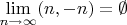 $\lim\limits_{n \to \infty}(n, -n) = \emptyset$