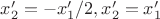 $x'_2=-x'_1/2, x'_2=x'_1$