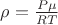 $ \rho =\frac{P \mu}{RT}$