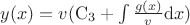 $y(x) = v({\rm C}_3 + \int \frac{g(x)}{v}{\rm d}x)$