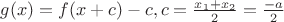 $g(x)=f(x+c)-c,c=\frac{x_1+x_2}{2}=\frac{-a}{2}$ $g(x)=f(x+c)-c,c=\frac{x_1+x_2}{2}=\frac{-a}{2}$