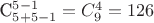 C_{5+5-1}^{5-1}=C_9^4=126