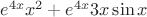 ${e}^{4x}x^2+{e}^{4x}3x \sin x$
