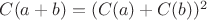 $C(a+b)=(C(a)+C(b))^2$