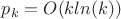 $p_k=O(kln(k))$