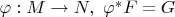 $\varphi: M \to N, \ \varphi^*F = G$