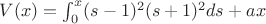 $V(x)=\int_0^x(s-1)^2(s+1)^2ds+ax$