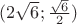 $(2\sqrt{6};\frac{\sqrt{6}}{2})$