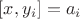 $[x,y_i]=a_i$