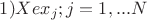 $  1) Xex_j; j = 1,... N  $