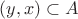 $(y,x)\subset A$