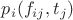 $p_i(f_{ij},t_j)$ $p_i(f_{ij},t_j)$