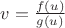 $v = \frac{f(u)}{g(u)}$