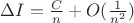 $\Delta I=\frac{C}{n}+O(\frac1{n^2})$