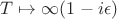 $T\mapsto \infty (1-i\epsilon)$
