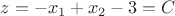 $z=-x_1+x_2-3=C$ $z=-x_1+x_2-3=C$