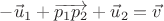 $-\vec u_1+\overrightarrow{p_1 p_2}+\vec u_2=\vec v$