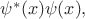$\psi^*(x)\psi(x),$