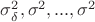 $\sigma ^2 _\delta, \sigma ^2 ,..., \sigma ^2$