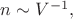 $n\sim V^{-1},$