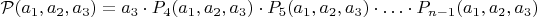 ${\cal P}(a_1,a_2,a_3) = a_3\cdot P_4(a_1,a_2,a_3)\cdot P_5(a_1,a_2,a_3)\cdot \ldots\cdot P_{n-1}(a_1,a_2,a_3)$