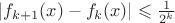 $|f_{k+1}(x)-f_k(x)|\leqslant\frac 1{2^k}$