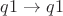 $q1\rightarrow q1$