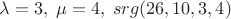 $\lambda  =  3, \; \mu  = 4,\; srg (26, 10, 3, 4)$