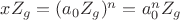 $xZ_g=(a_0Z_g)^n=a_0^nZ_g$