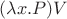 $(\lambda x.P)V$